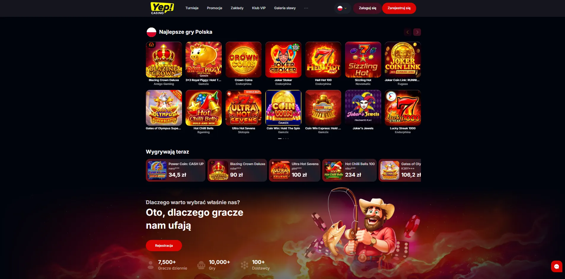 Yep Casino online — katalog ponad 10 000 gier od 100 dostawców